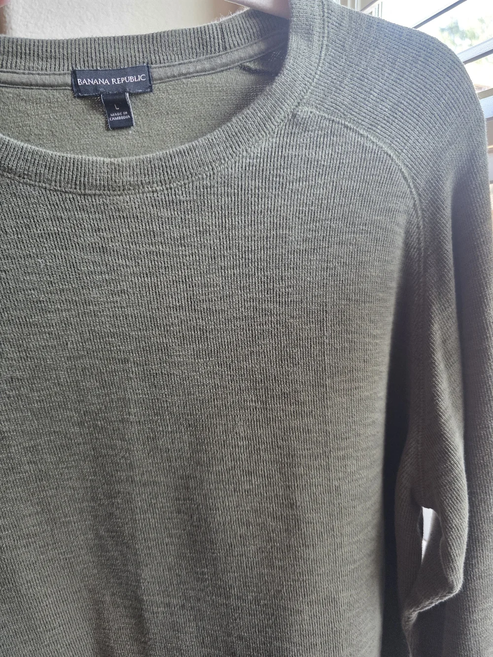Banana Republic Men's Crewneck Sweater in Olive